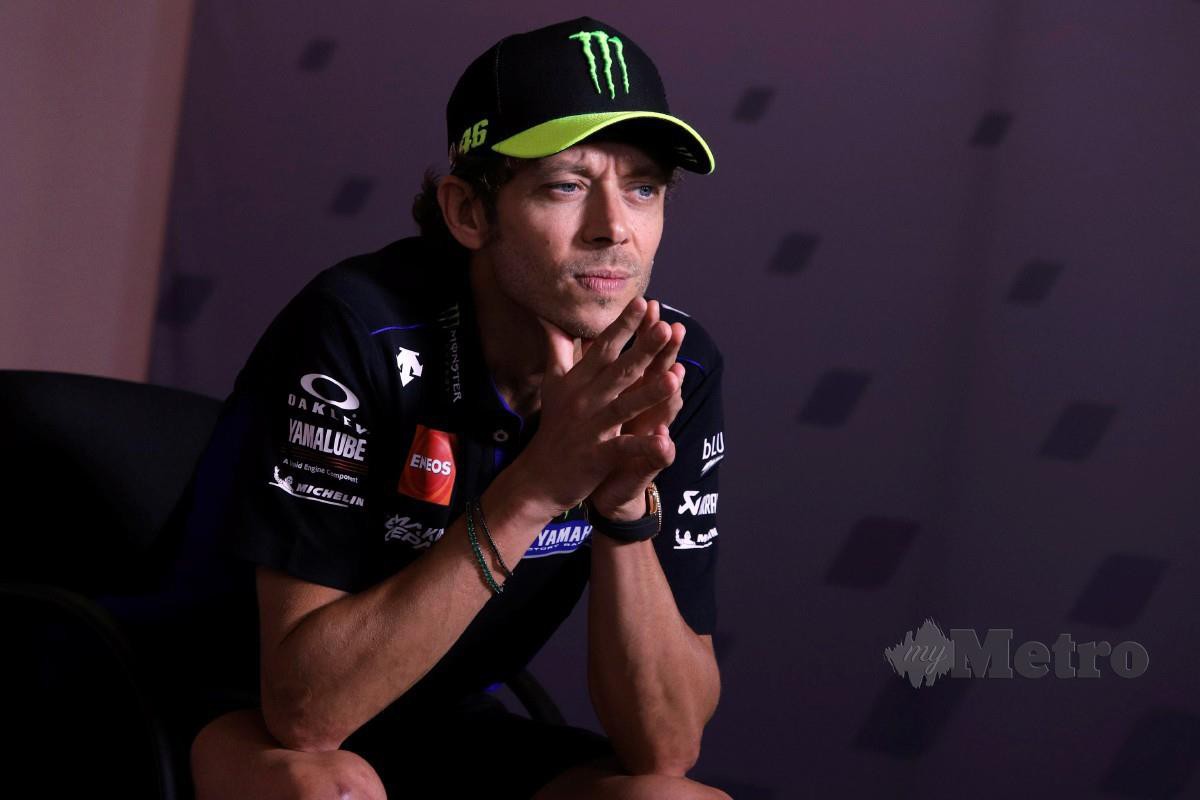 ROSSI akan terlepas beraksi di GP Aragon. FOTO AFP