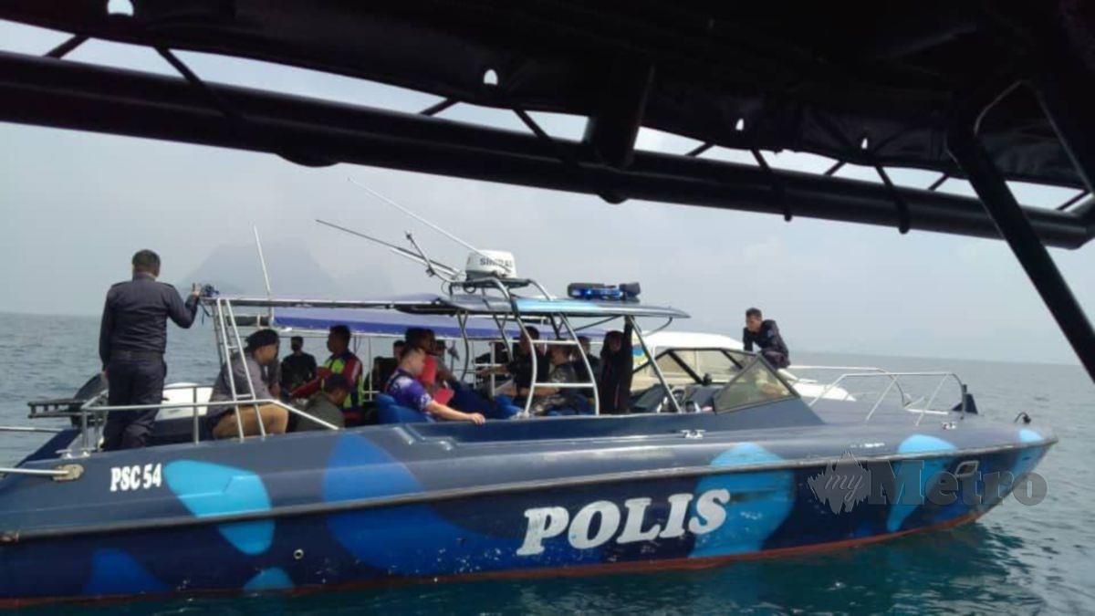  Operasi mencari dan menyelamat mangsa bot pam meletup di kawasan perairan Pulau Tatagan, dekat sini, diaktifkan pagi tadi membabitkan pelbagai agensi penguastkuasa. FOTO Ihsan PDRM