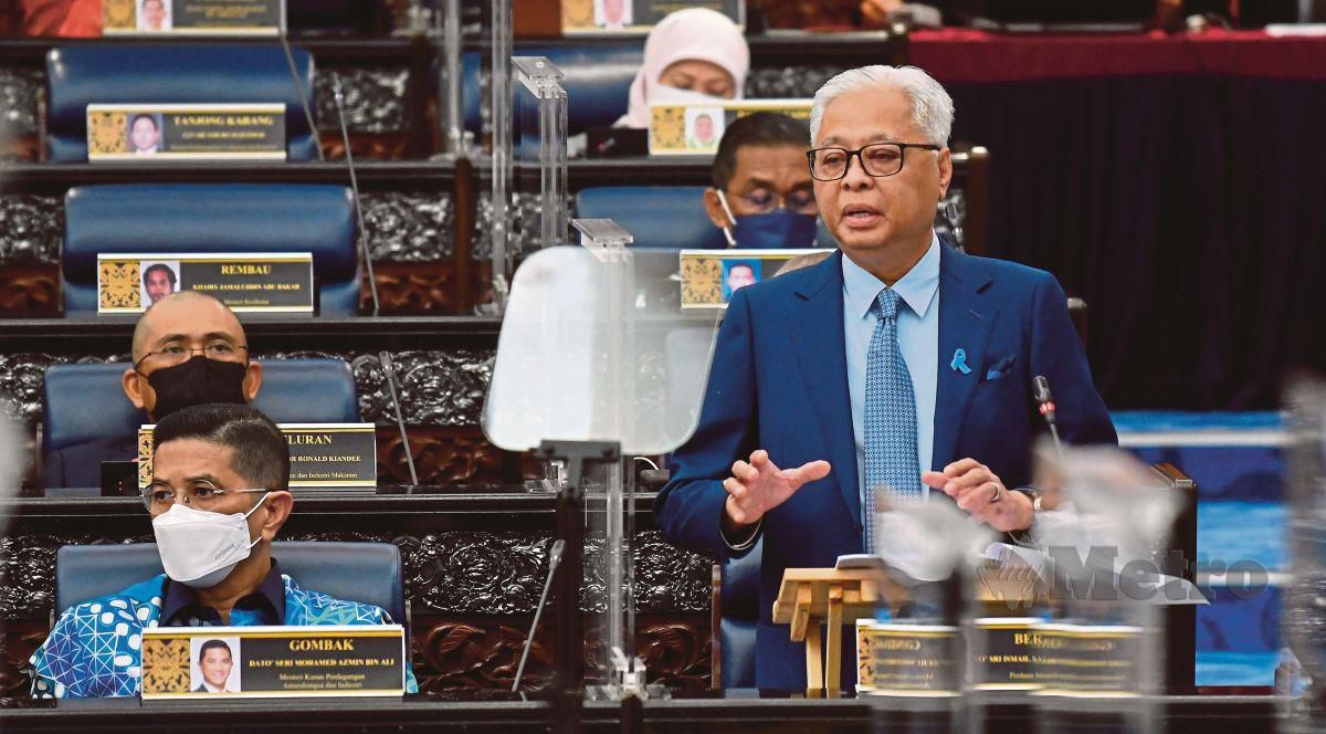 Ismail Sabri ketika sessi Mesyuarat Khas Parlimen di Dewan Rakyat semalam. FOTO IHSAN JABATAN PENERANGAN