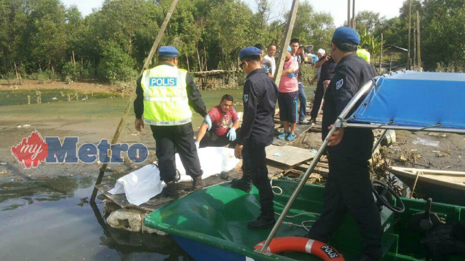 MAYAT lelaki ditemui terdampar tepi jeti nelayan di Pangkalan Rinting, Tampoi. FOTO Ihsan PPM