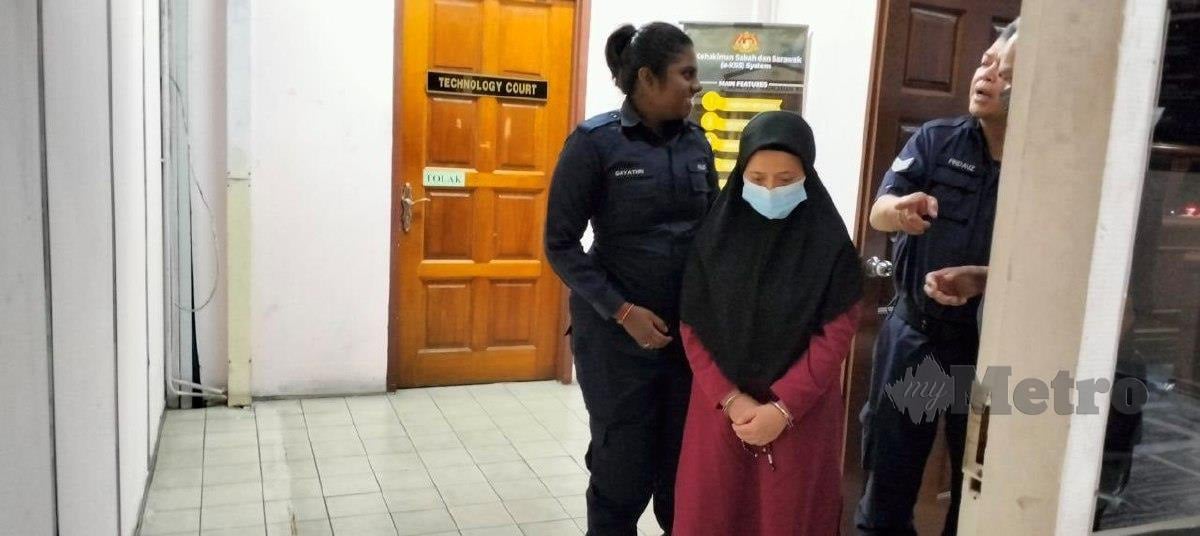 Tertuduh Siti Azizah dijatuhi hukuman penjara seumur oleh Mahkamah Tinggi di Tawau, hari ini, atas kesalahan mengedar dadah, dua tahun lalu. FOTO Abdul Rahemang Taiming
