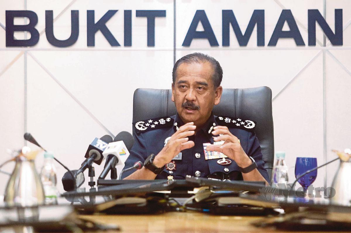 Ketua Polis Negara, Tan Sri Razarudin Husain ketika ditemui di Ibu Pejabat PDRM Bukit Aman, Kuala Lumpur. FOTO Arkib NSTP