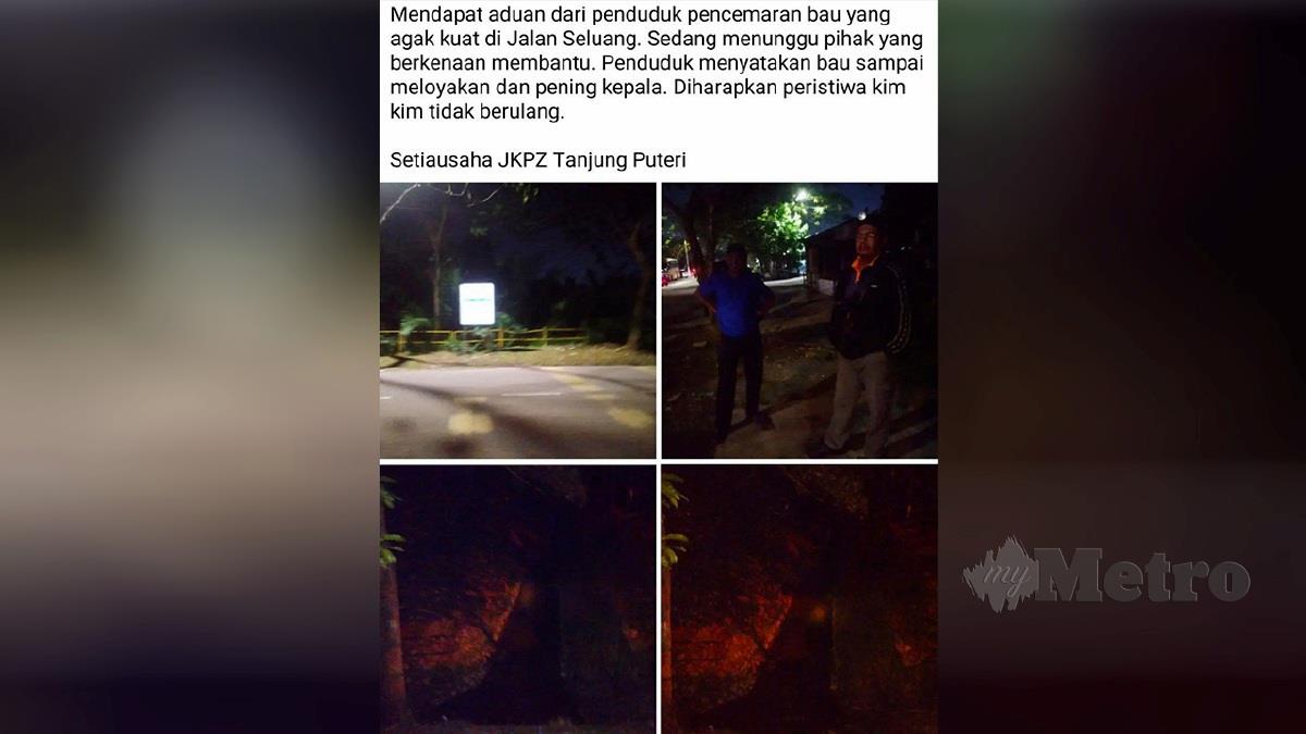 Hantaran di Internet mengenai pencemaran bau di Pasir Gudang.