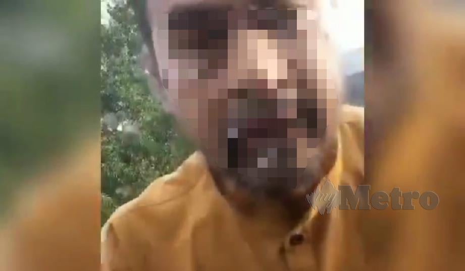 PAPARAN video tular yang menunjukkan seorang lelaki melakukan provokasi terhadap seorang penuntut di Seksyen 6, Kota Damansara, Petaling Jaya, semalam. FOTO Tular