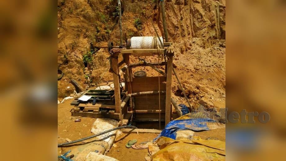 Peralatan melombong emas secara haram di Hutan Simpan Ulu Jelai kini disiti Jabatan Perhutanan Negeri Pahang (JPNP). FOTO Mohd Rafi Mamat
