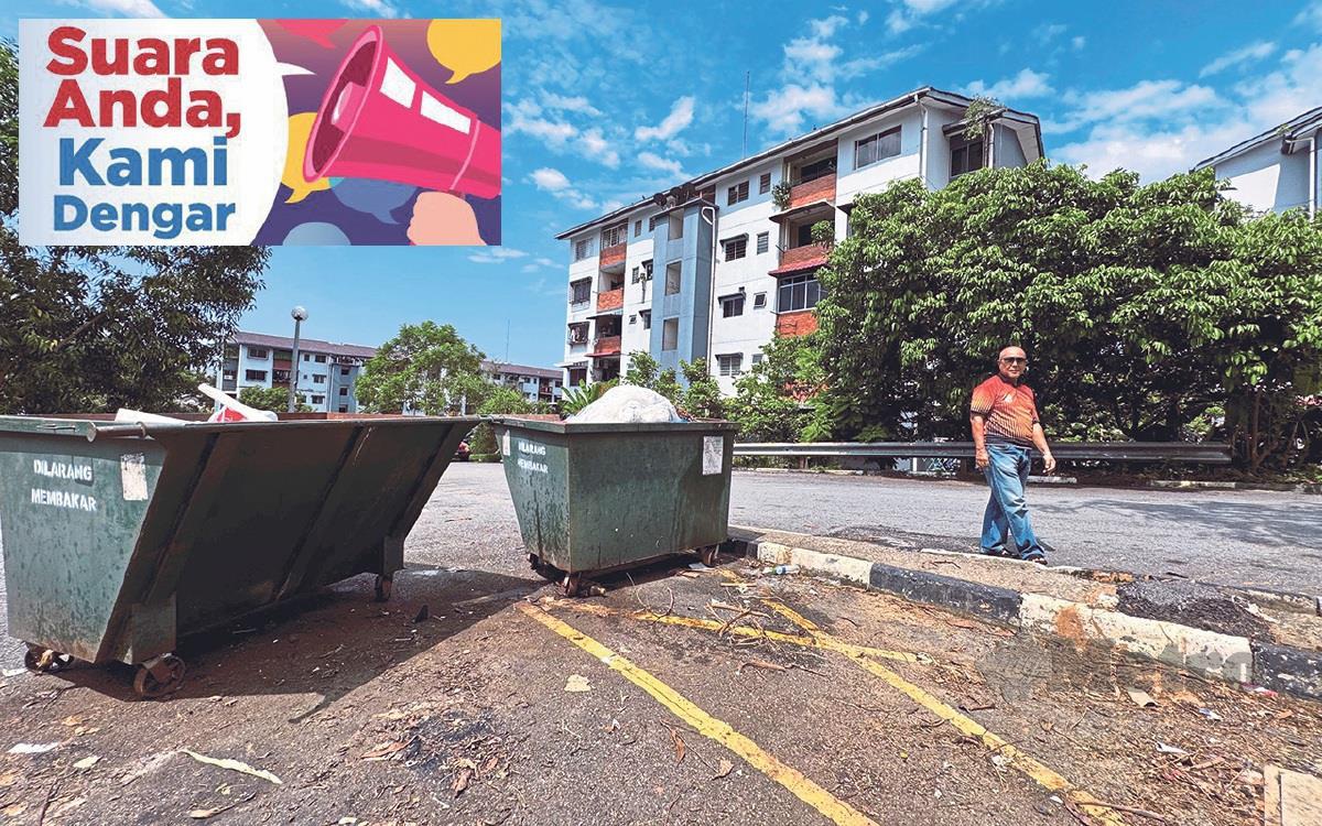 TAPAK tong sampah yagn disediakan untuk kemudahan penduduk Flat Jubli Perak, Seksyen 4, Bandar Baru Bangi. FOTO ROHANIS SHUKRI