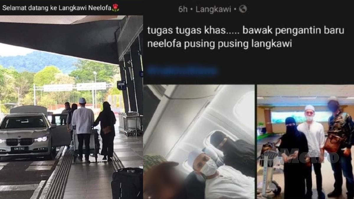 HANTARAN yang tular mendakwa Neelofa dan PU Riz ke Langkawi. FOTO Facebook