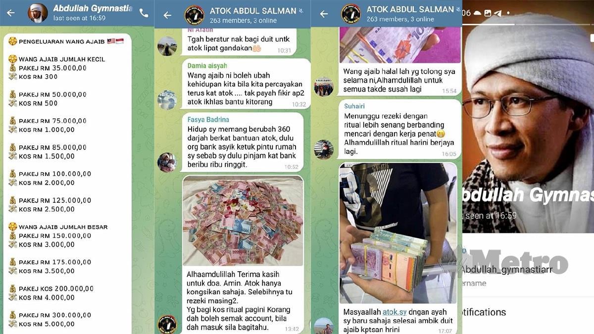 ANTARA pakej duit raya alam ghaib serta testimoni pelanggan Atok Abdul Salman.