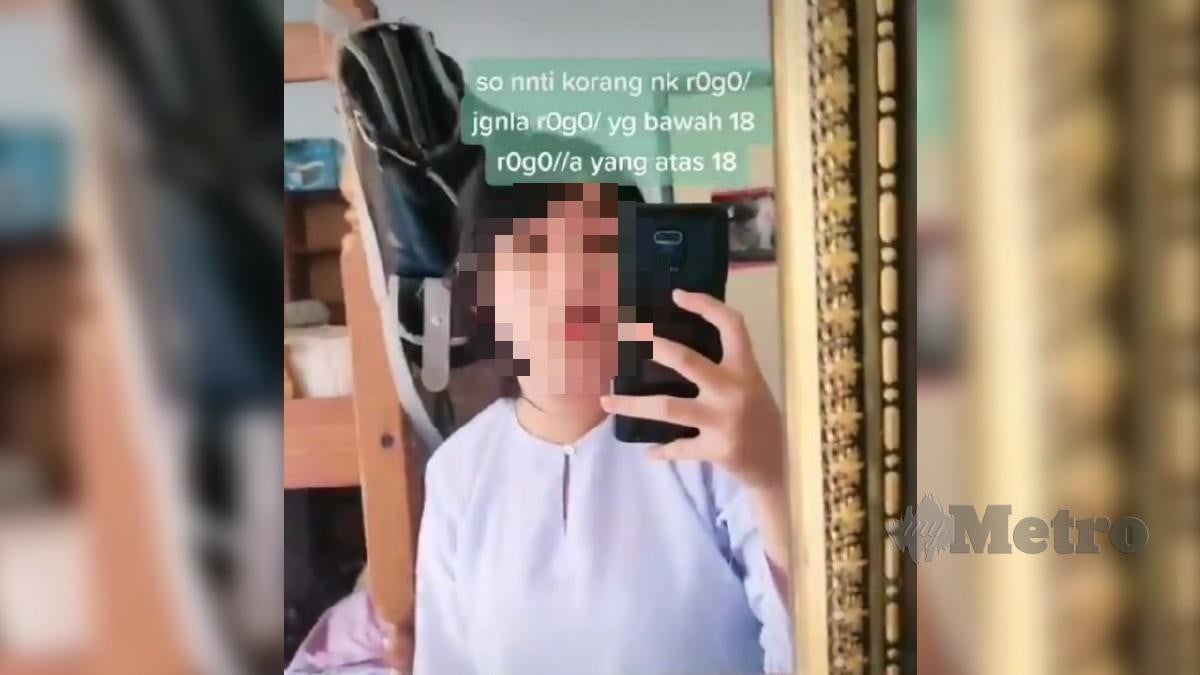 TANGKAP layar daripada rakaman video oleh pelajar perempuan yang mendakwa guru lelakinya bergurau mengenai rogol ketika subjek PJPK.