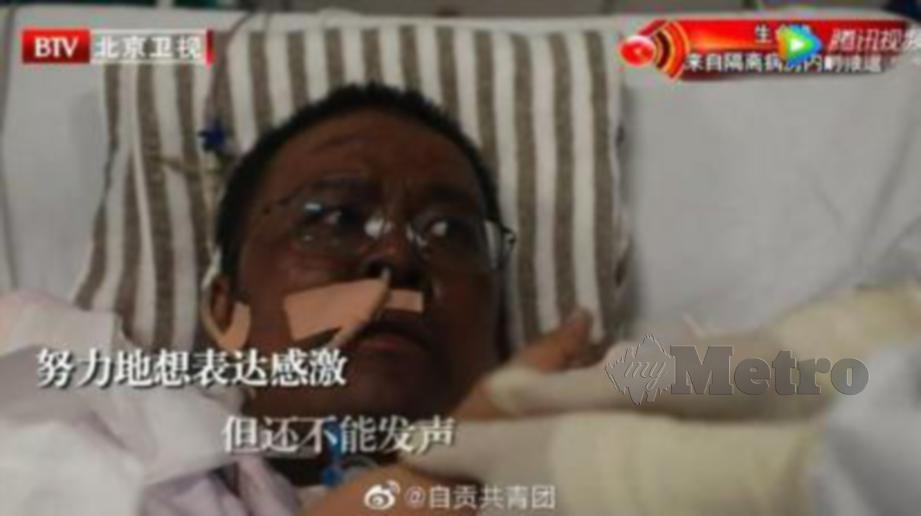 KEADAAN Dr Hu selepas pulih daripada Covid-19. FOTO Agensi 