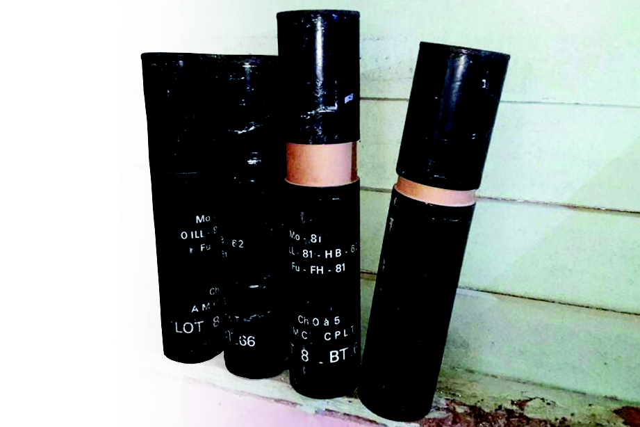 BOM mortar yang dijumpai di sebuah rumah di Kampung Sikai, Seri Menanti.