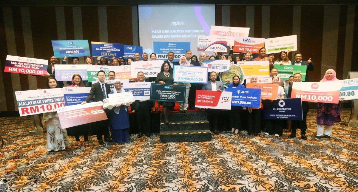 MPI bersama penaja pada majlis meraikan para penyumbang Malam Wartawan Malaysia MPI 2024 hari ini. FOTO ROHANIS SHUKRI