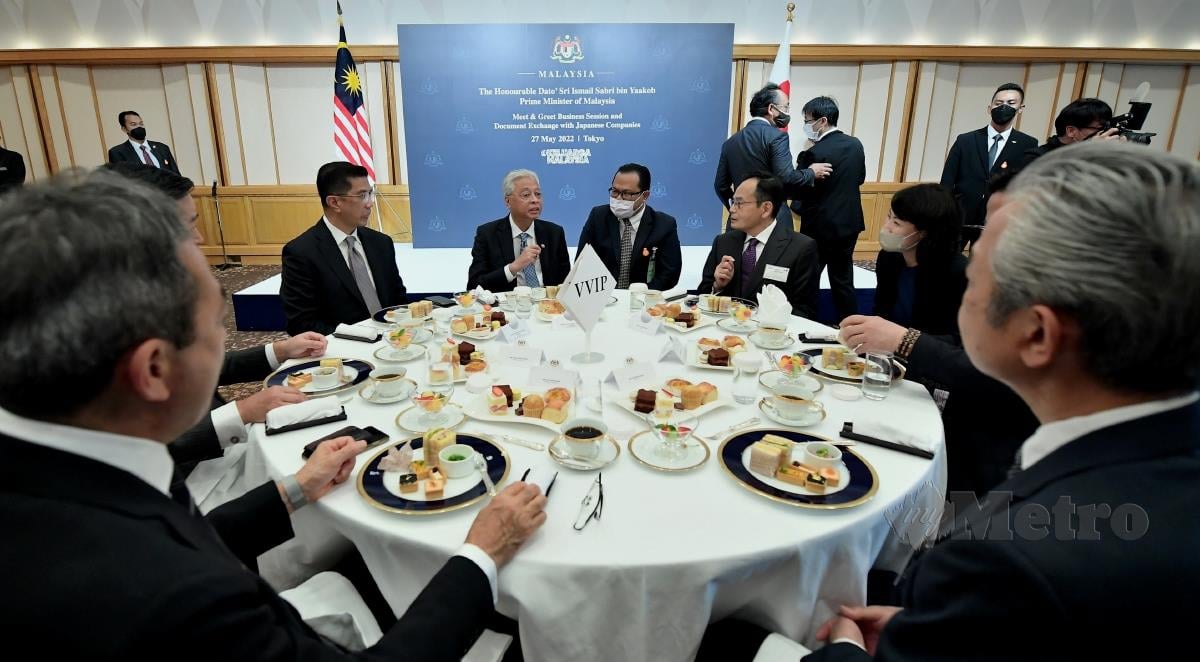 Perdana Menteri Datuk Seri Ismail Sabri Yaakob mengadakan pertemuan berprofil tinggi dengan eksekutif tertinggi dan ketua pegawai eksekutif (CEO) daripada 23 syarikat terkemuka Jepun di Tokyo pada Jumaat (hari ini) untuk menarik lebih banyak pelaburan dari Jepun. FOTO BERNAMA