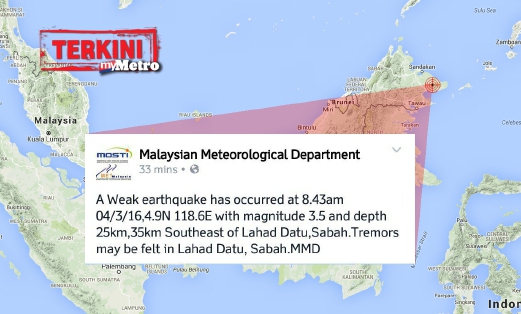 KENYATAAN yang dikeluarkan Jabatan Meteorologi Malaysia