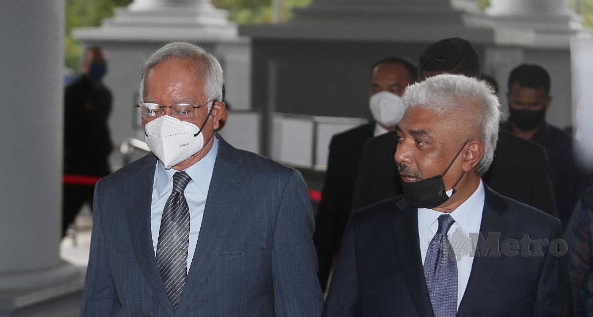 ekas Perdana Menteri, Datuk Seri Najib Tun Razak hadir  pada perbicaraan kes rasuah dan pengubahan wang haram membabitkan dana 1MDB berjumlah RM2.3 billion di Mahkamah Tinggi Kuala Lumpur. FOTO Saifullizan Tamadi
