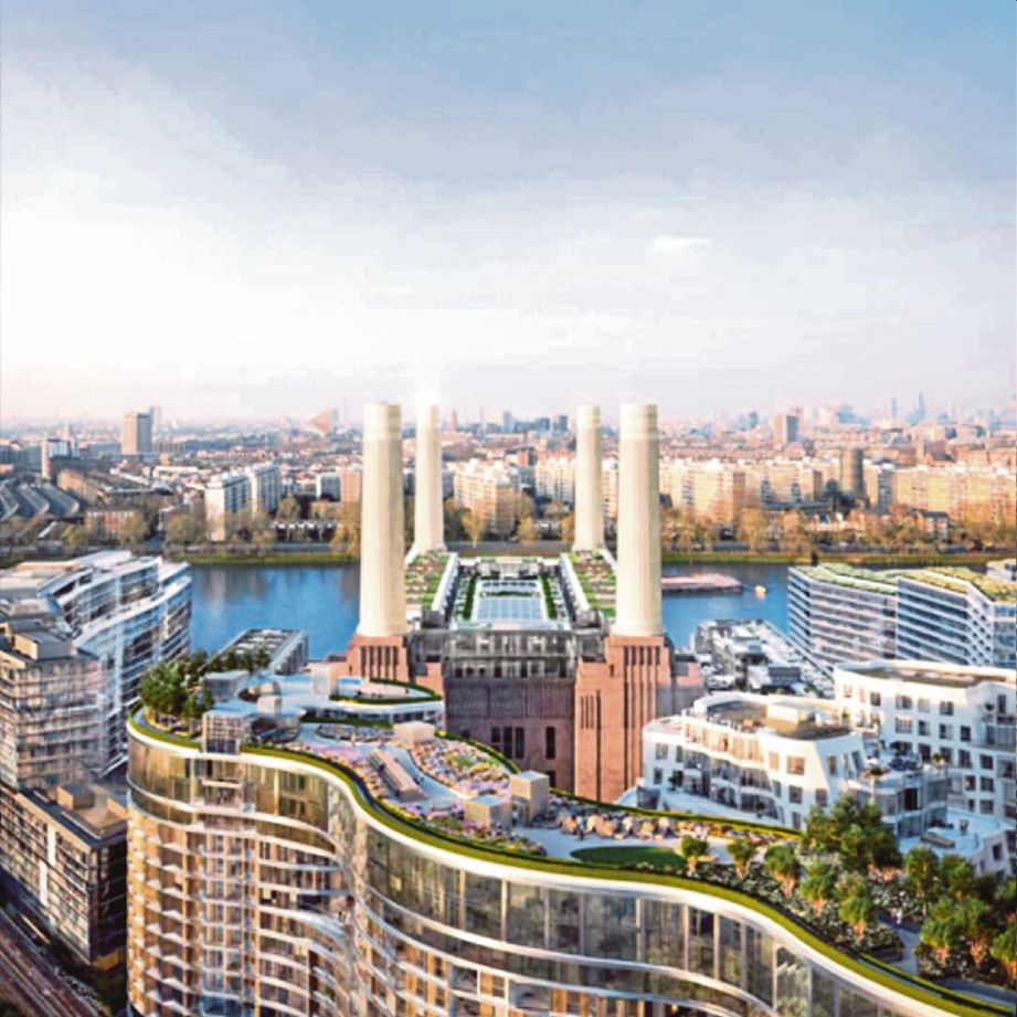 LAKARAN artis projek Pembangunan Battersea Power Station di London. 