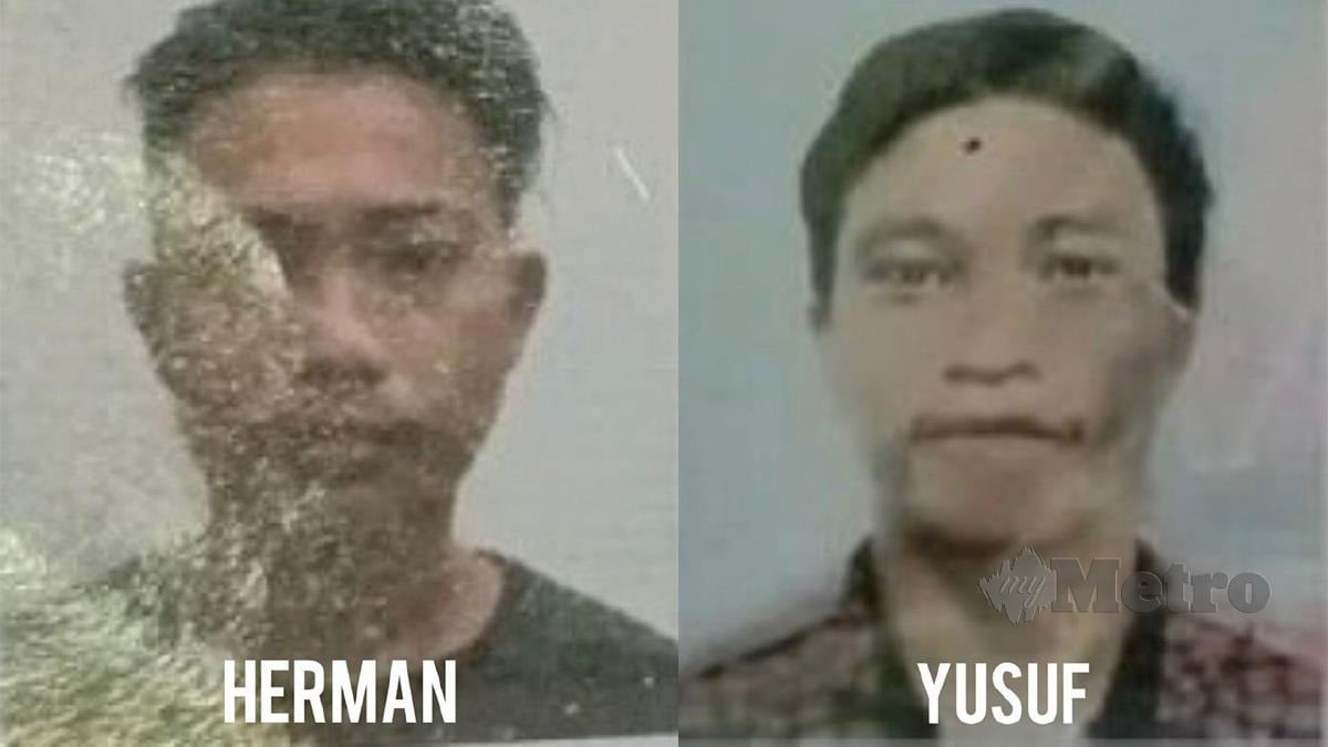 Dua lelaki dikenali sebagai Herman dan Yusuf diburu polis kerana terbabit kes gaduh hingga mati di sebuah pusat hiburan di Kota Kinabalu. FOTO Ihsan PDRM
