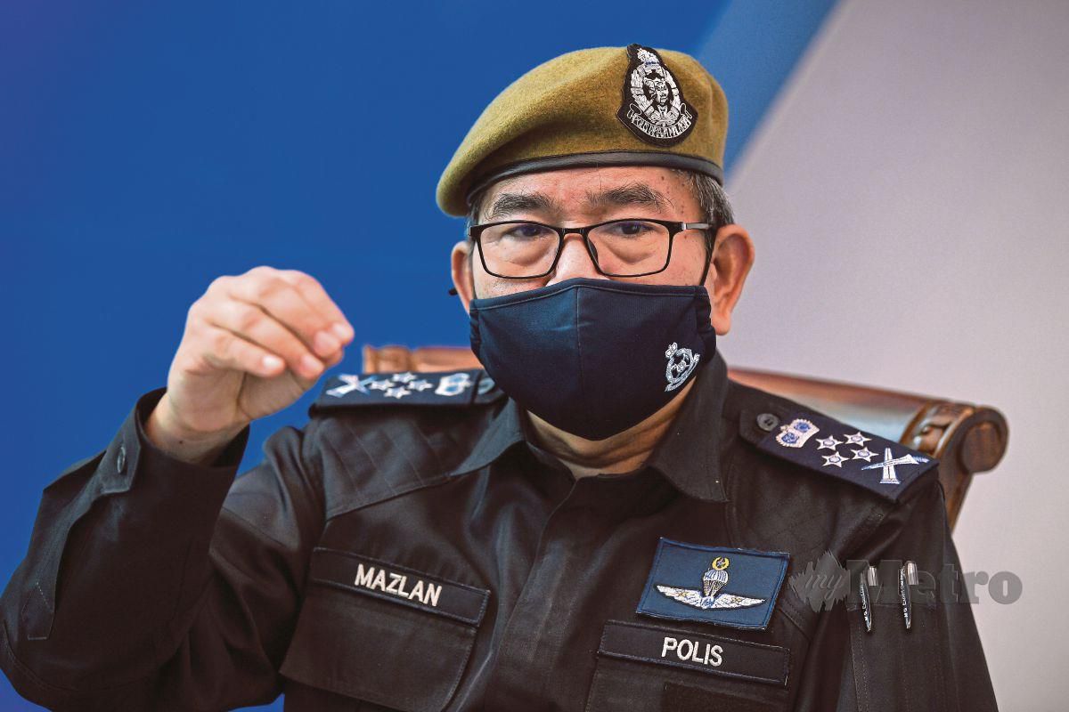 Timbalan Ketua Polis Negara Datuk Seri Mazlan Lazim pada sidang media selepas membuat tinjauan di sempadan Malaysia dari negeri Kedah hingga Perlis hari ini. FOTO BERNAMA