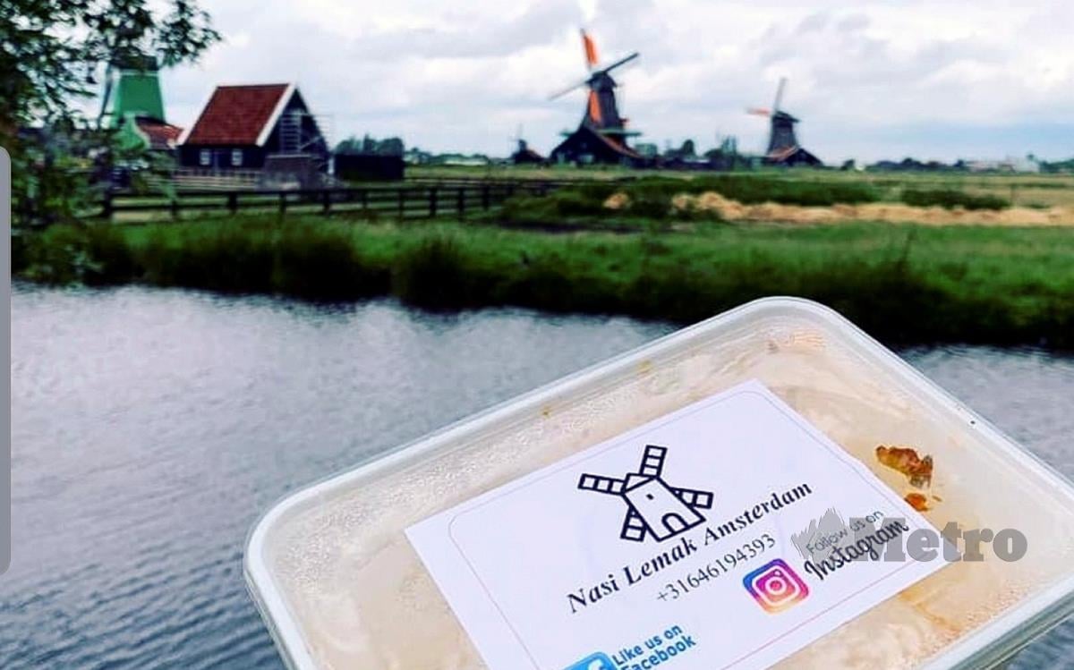 Nasi lemak rendang ayam yang diusahakan Solehan-Manger Ramli  yang kini sudah mencipta nama di Amsterdam, Belanda. FOTO BERNAMA