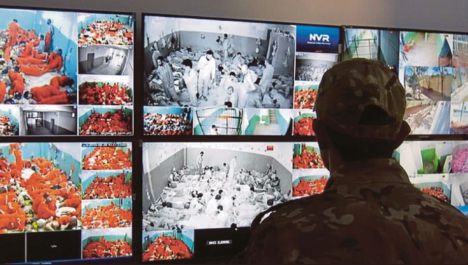 GAMBAR CCTV menunjukkan bilik  tahanan penjara Syria yang sesak. FOTO Agensi