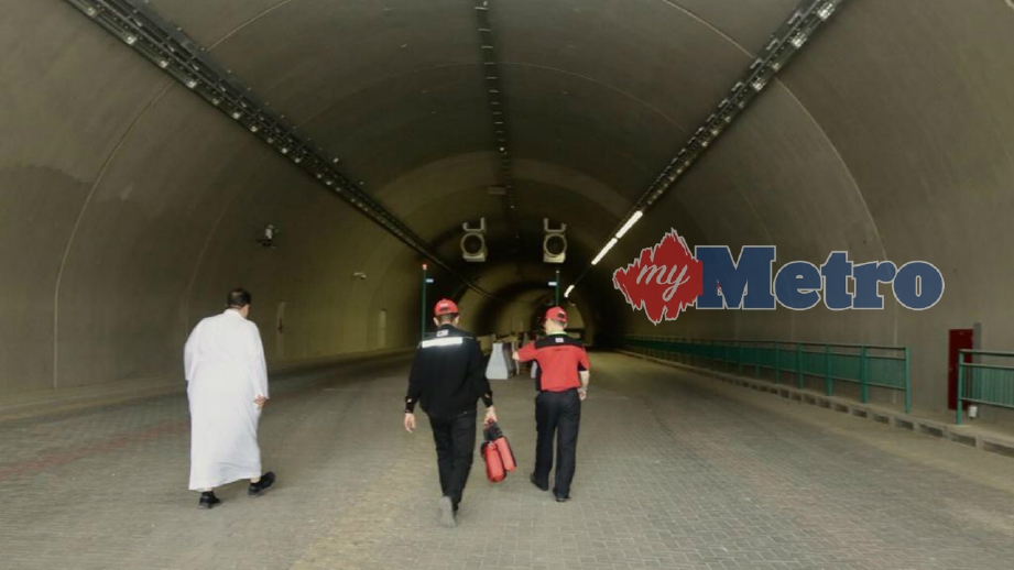 Terowong yang bakal dilalui jemaah haji ketika berjalana dari Mina ke kompleks jamrah untuk ibadat melontar.