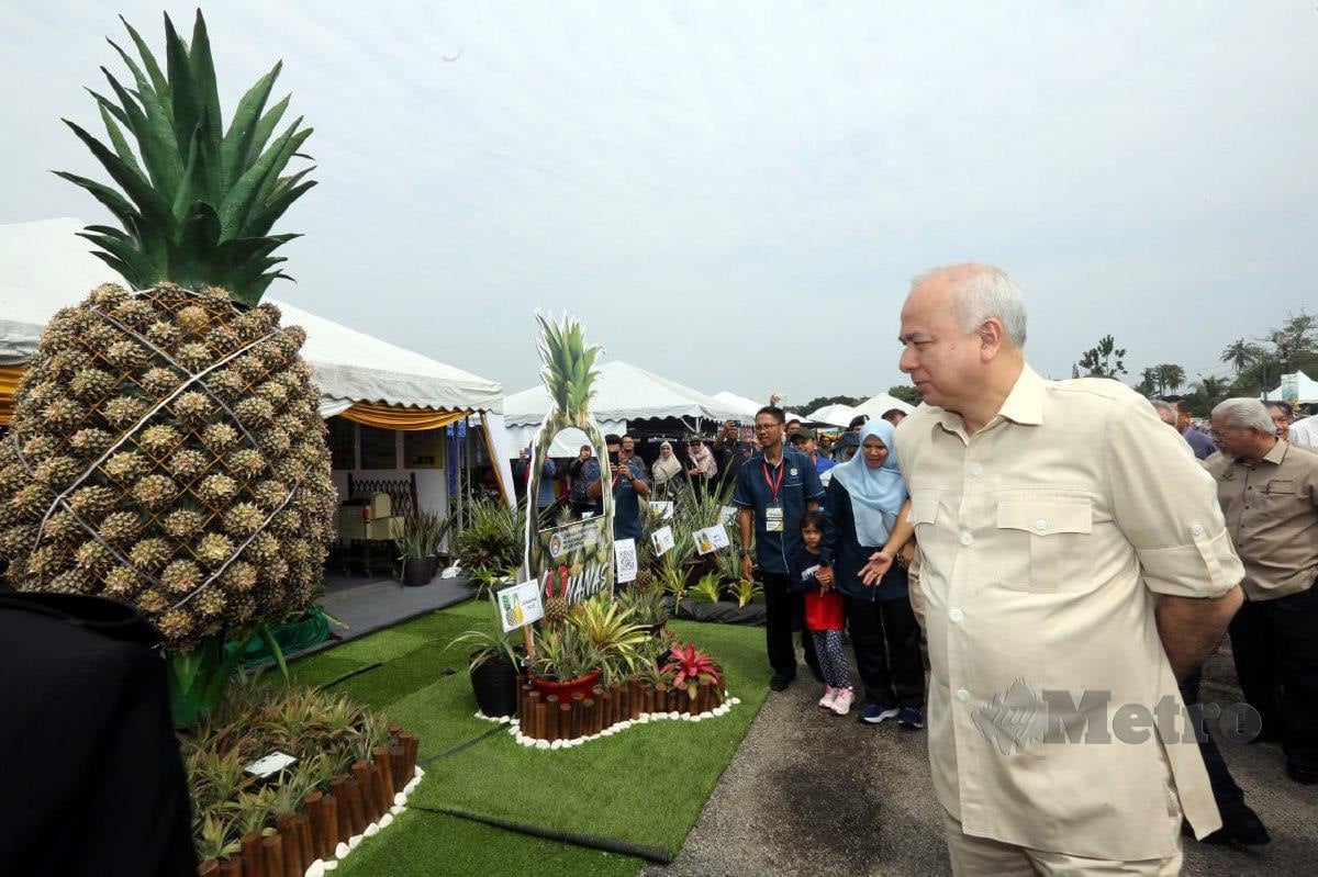 Sultan Perak, Sultan Nazrin Muizzuddin Shah berkenaan melawat tapak pameran pada majlis perasmian Perak Agrofest Lestari Agro Perak Makmur di Ladang Infoternak Sungai Siput Utara. FOTO L.MANIMARAN
