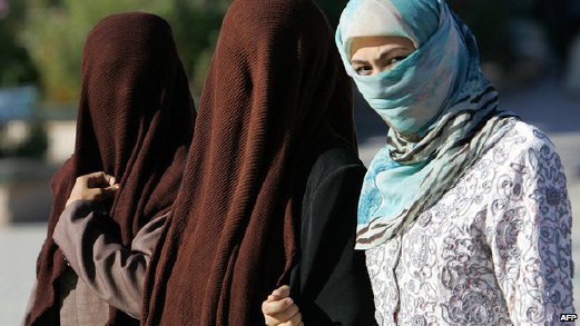 GAMBAR fail menunjukkan wanita Islam Xinjiang. 