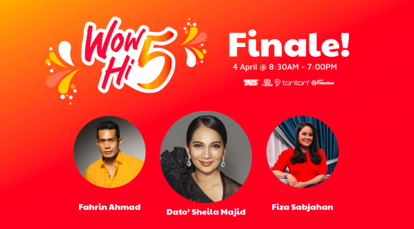  Fahrin Ahmad dan Fiza Sabjahan akan mengacarakan rancangan penutup pada 4 April nanti dan anda juga akan dihiburkan dengan persembahan Dato’ Sheila Majid - FOTO WOWSHOP