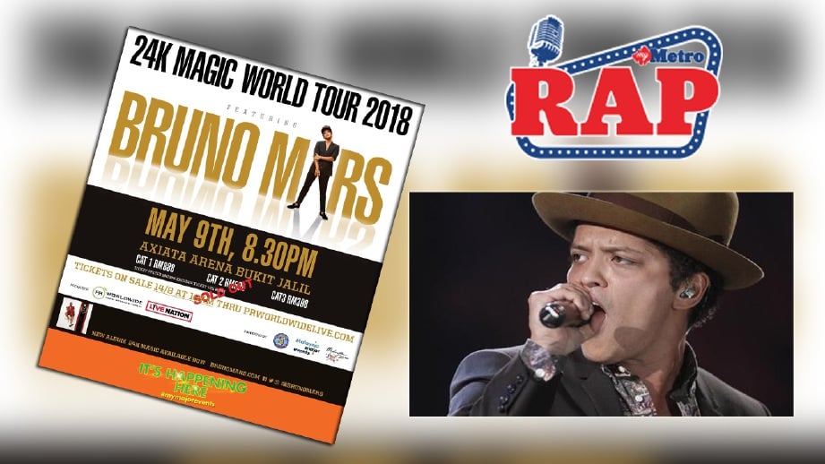 Konsert Bruno Mars akan berlangsung pada tarikh sama  PRU14. FOTO Reuters/BMKL