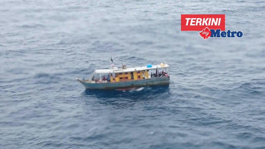 BOT yang dilaporkan hilang ditemui terapung kira-kira 25 batu nautika dari Pulau Mantanani. FOTO ihsan APMM