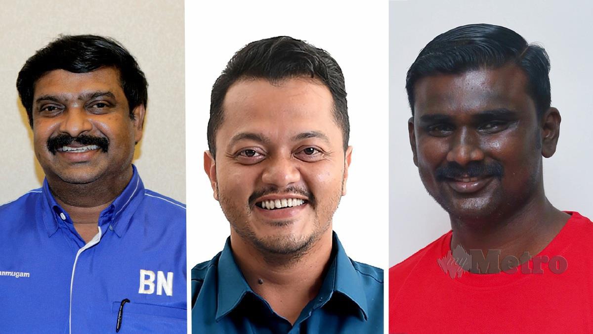 (DARI kiri) Shanmugam, Mohd Amir dan Saminathan.