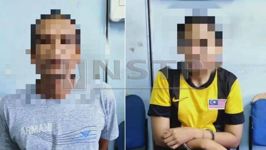 LELAKI berusia 37 tahun dan wanita, 23, ditahan polis di Jalan Kampung Syed Sheh Kilang Lama, Kulim kerana memiliki dadah Yaba dan heroin. FOTO Ihsan PDRM