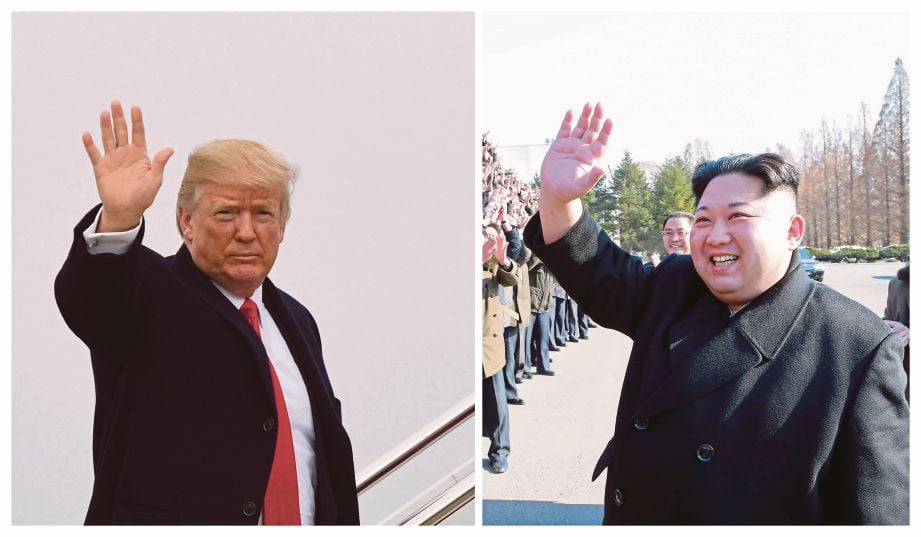 TRUMP (kiri) bersetuju untuk bertemu seteru utamanya, Kim. - AFP