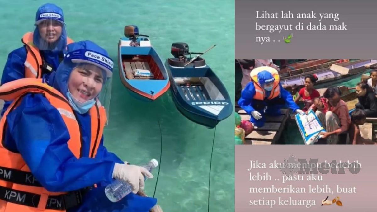 Pelakon Ardell Aryana, 30, yang kini melaksanakan misi kemanusiaan di Sabah. FOTO Instagram