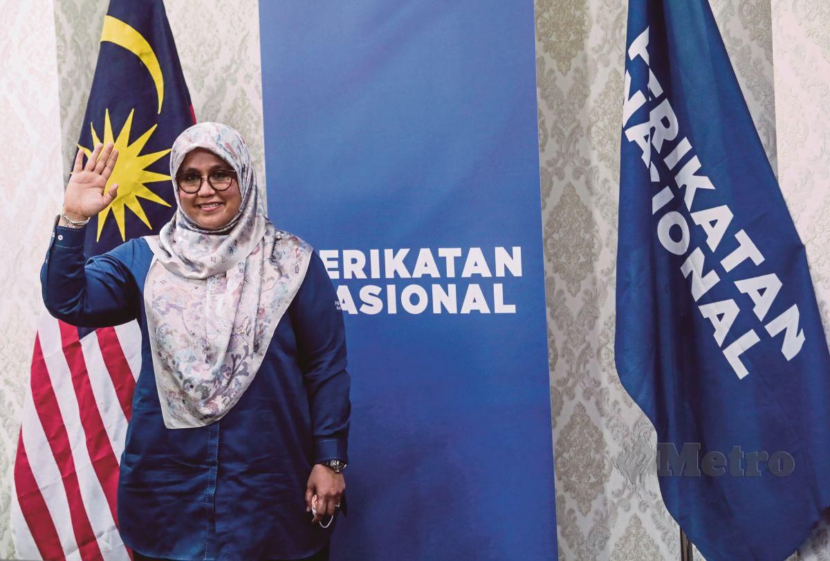 Datuk Wira Mas Ermieyati Samsudin diumumkan sebagai calon Ketua Menteri Melaka bagi Pilihan Raya Negeri di ibu pejabat PN, Kuala Lumpur. FOTO HAZREEN MOHAMAD