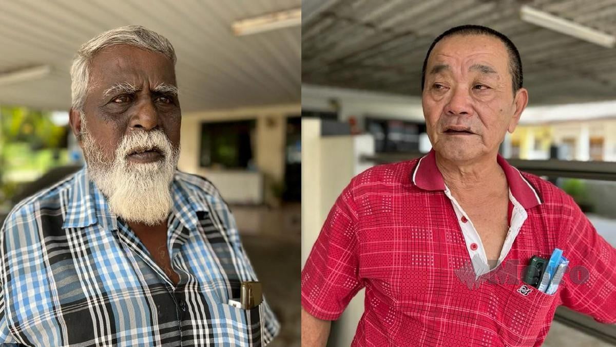 Penduduk Taman Bunga Raya, N Hari Krishnan,68, (kiri) dan Tan Tian Weng, 58. FOTO Noorazura Abdul Rahman