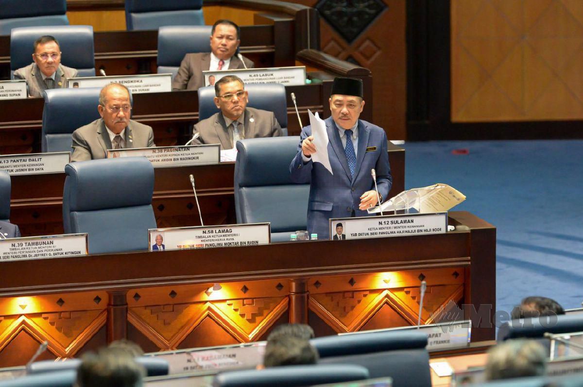 Ketua Menteri Sabah, Datuk Seri Hajiji Noor ketika sesi ucapan penggulungan sempena persidangan Dewan Undangan Negeri (DUN) Sabah. FOTO ihsan Jabatan Ketua Menteri Sabah