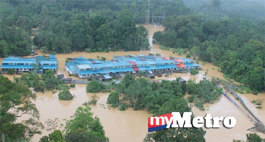 KEADAAN banjir di Betong. FOTO ihsan Jabatan Penerangan