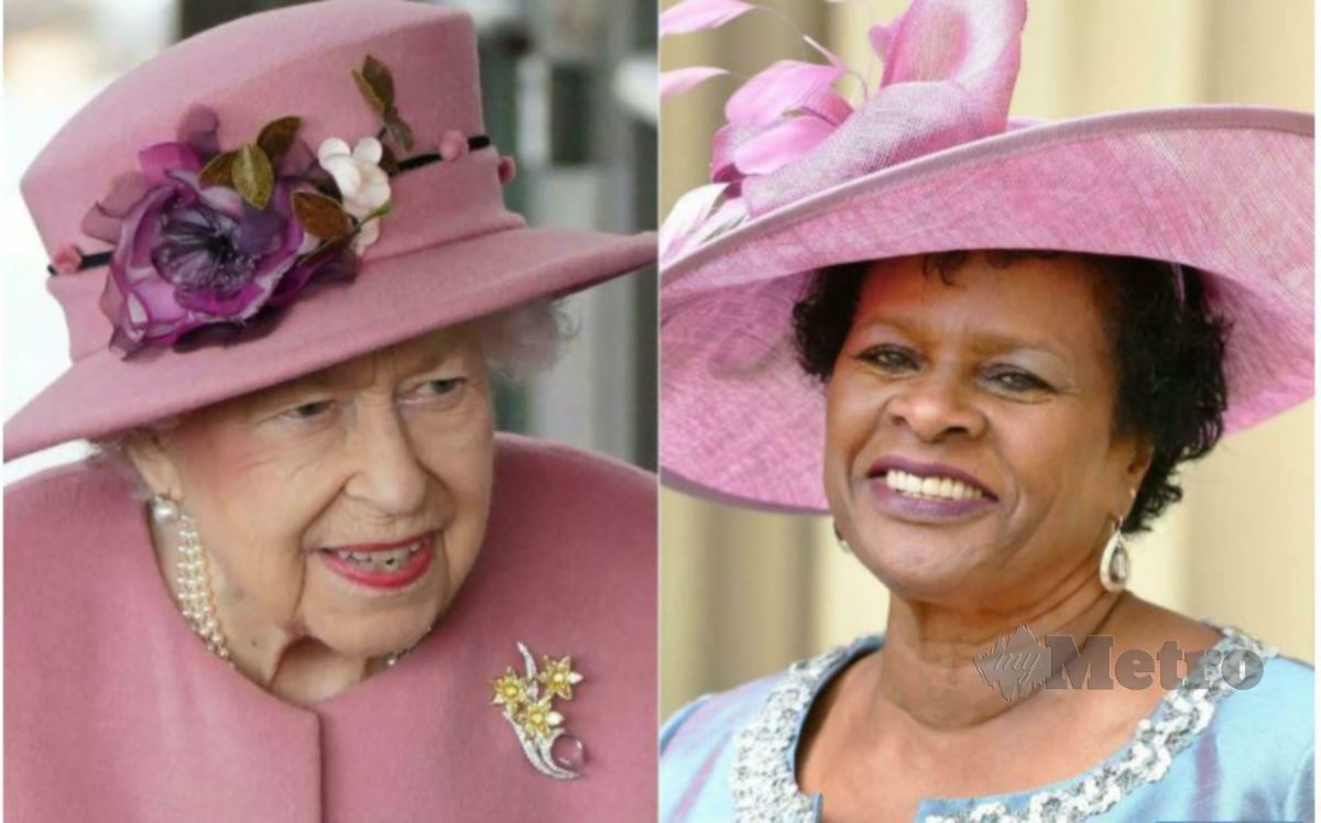 MASON (kiri) menggantikan Ratu Elizabeth II sebagai ketua negara kepada Barbados. FOTO fail AFP 