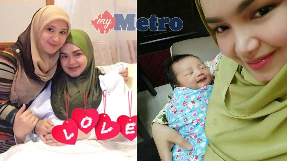 Rozi bersama Siti serta gambar tular palsu kononnya Siti bersama bayi yang dilahirkan hari ini. FOTO Instagram