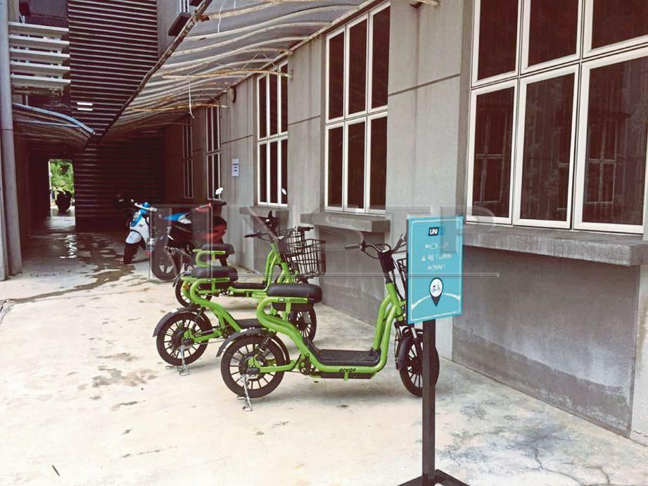 PERKHIDMATAN Uniride iaitu basikal elektrik Universiti Malaya  lebih mudah buat pelajar. 