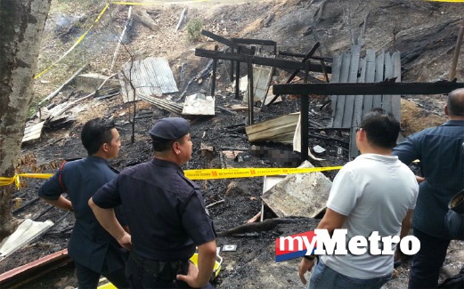 MAYAT mangsa ditemui rentung dalam kebakaran di Kampung Donggozidon, Penampang. FOTO Mohd Ruzaini Zulkepli