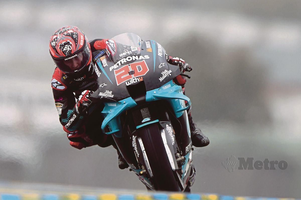 Pelumba Petronas Yamaha SRT, Fabio Quartararo ketika bersaing di perlumbaan MotoGP Perancis. FOTO Agensi
