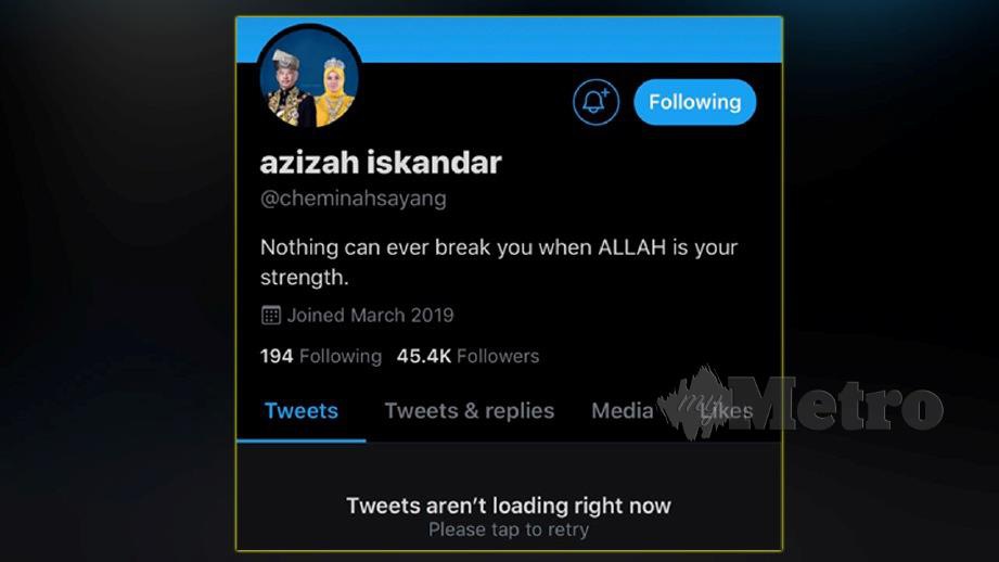 Tunku Azizah kembali menyahaktif akaun @cheminahsayang selepas memberi penjelasan kepada warganet di Twitter.