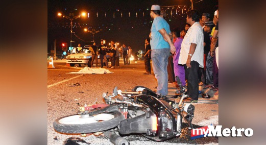 KEADAAN motosikal di lokasi kejadian. FOTO Rosli Ilham
