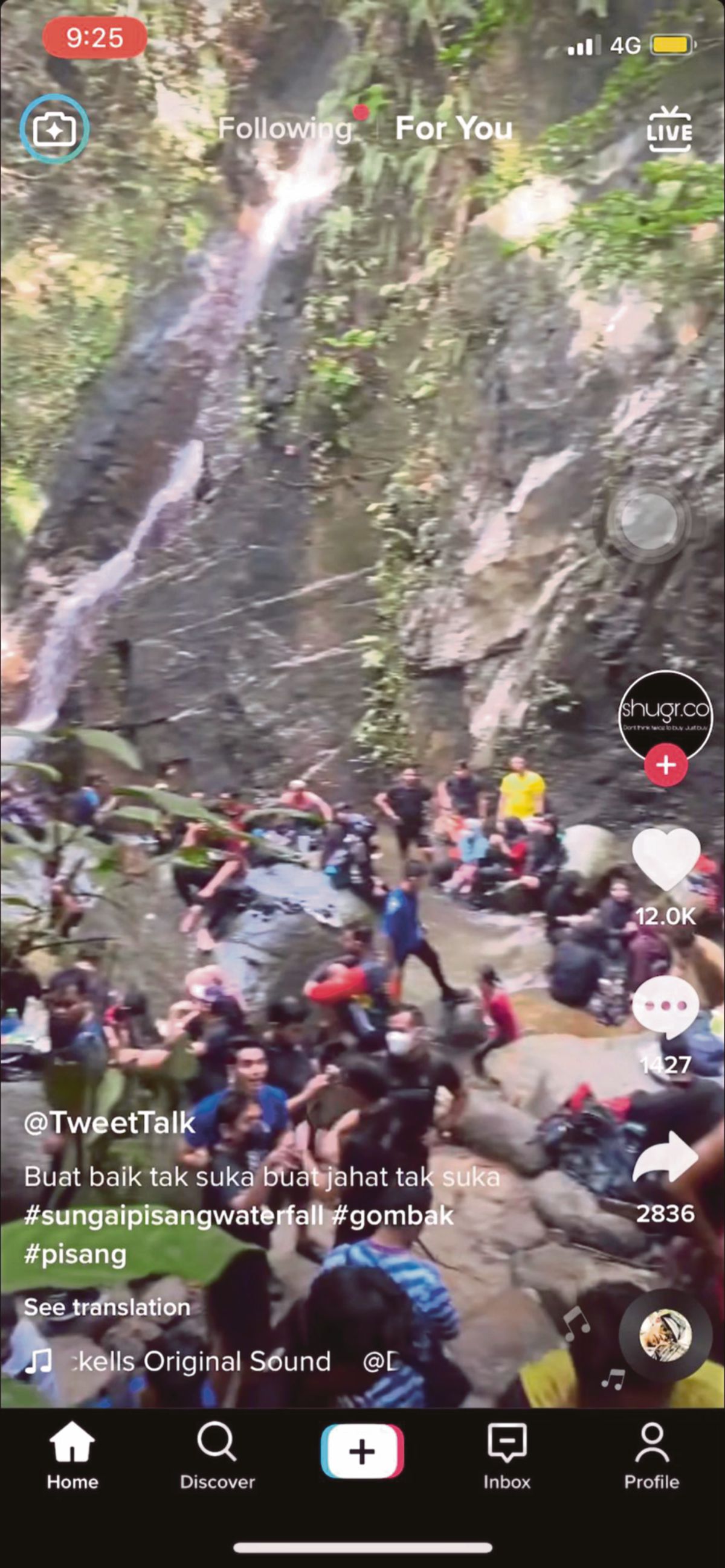 Video yang menunjukkan betapa ramainya pengunjung di kawasan rekreasi Sungai Pisang tular.