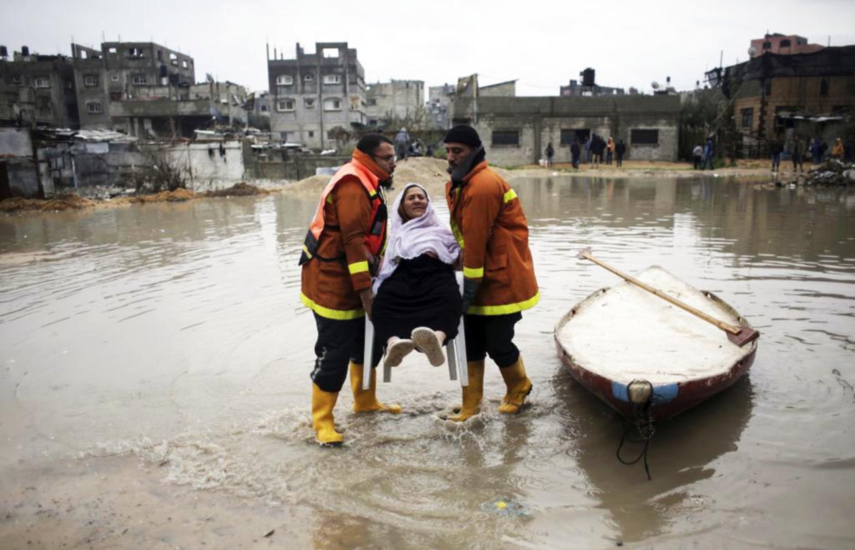 BANJIR di kem pelarian Palestin di Gaza susulan hujan lebat sejak beberapa hari lalu.