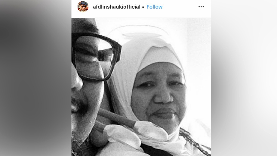 AFDLIN memaklumkan ibunya meninggal dunia di akaun Instagramnnya. FOTO Instagram Afdlin Shauki