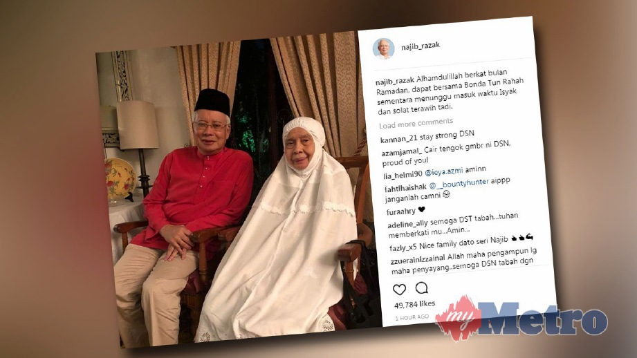 GAMBAR yang dimuat naik Najib di Instagram.