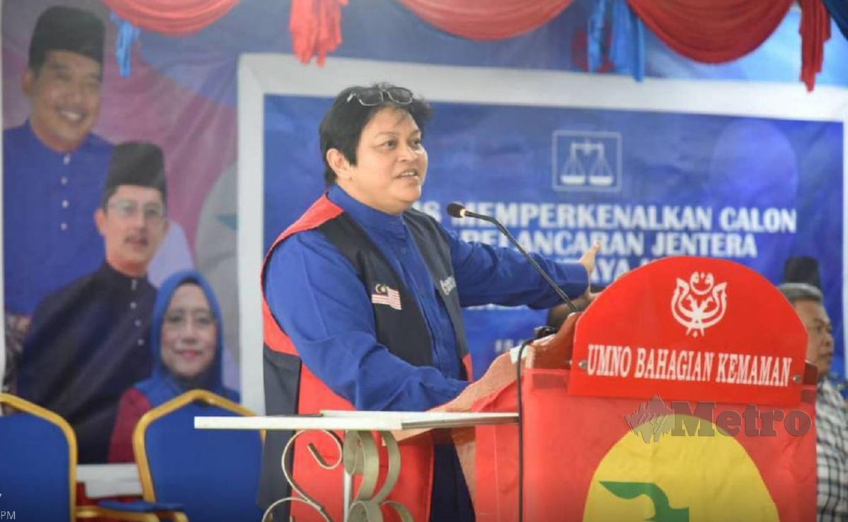 AZALINA pada Perjumpaan Bersama Jentera Penerangan dan Wanita UMNO di Kemaman mencabar Ahmad Samsuri supaya meletak jawatan sebagai menteri besar. FOTO Zatul Iffah Zolkiply.